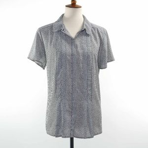 Dana Buchman Black White Polka Dot Career Top XL